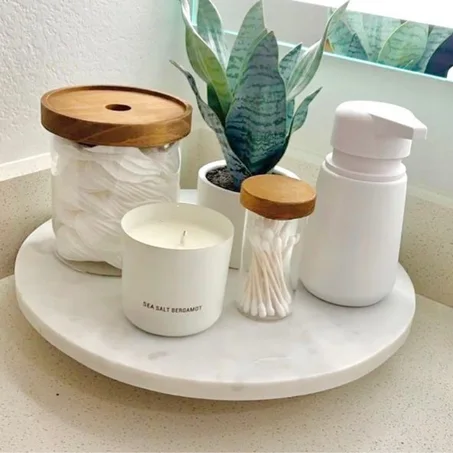 Présentoir avec socle en marbre