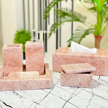 Pack salle de bain rose 6 pièces