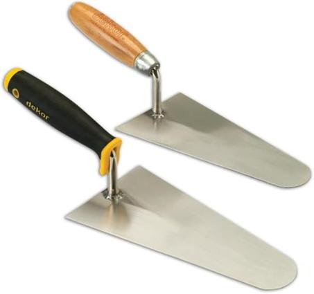 Paleta de albañil Decor 061 con mango de madera de 20 cm, punta redonda, diseño único, agarre cómodo y material duradero - Multicolor