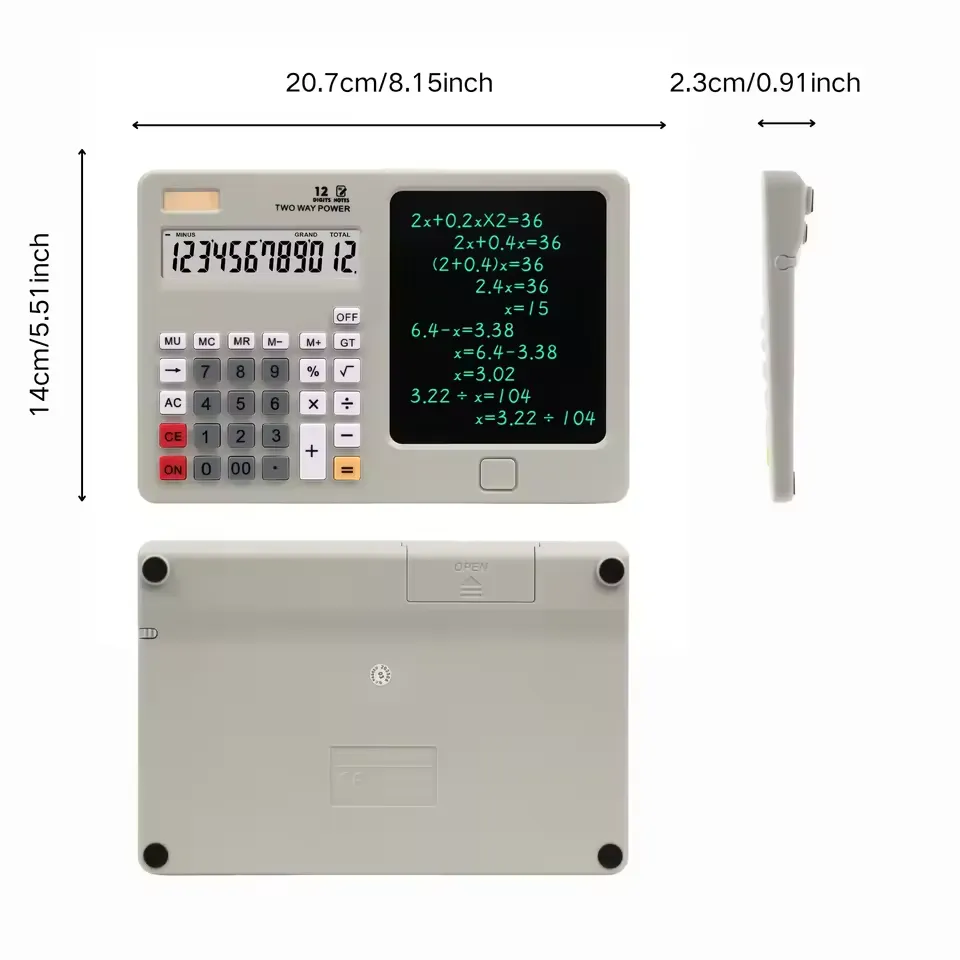 Calculatrice Écran d’Écriture Portable 2 en 1
