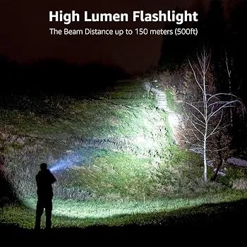 Lampes de poche LED haute puissance 2000LM, torche tactique avec affichage lumineux, recharge USB, camping, pêche, lanterne d'urgence