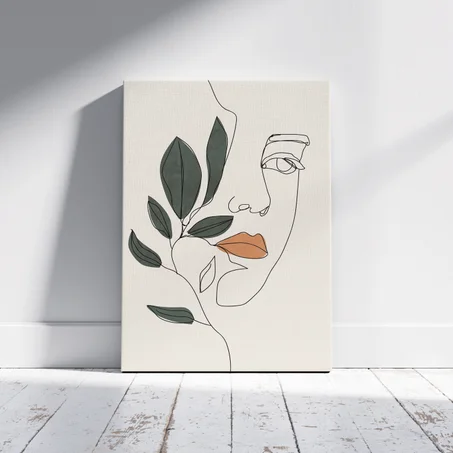 Visage de femme minimaliste