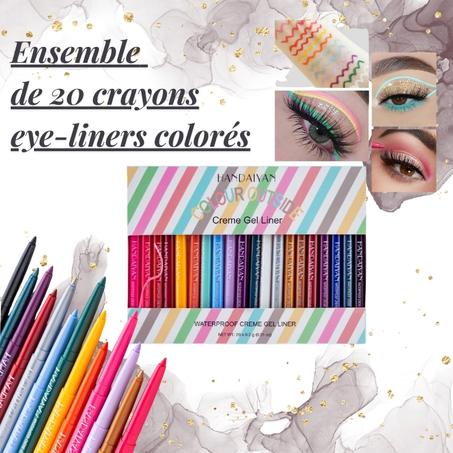Ensemble de 20 crayons eye-liners colorés
