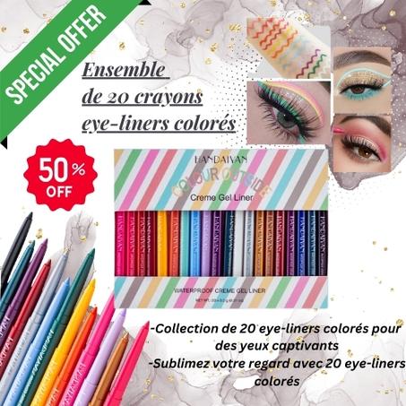 Ensemble de 20 crayons eye-liners colorés TD