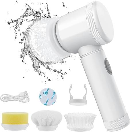 Cepillo de limpieza eléctrico multifuncional 5 en 1 Zobtex, herramienta de limpieza doméstica giratoria con pulido aislante, para baño, ducha, bañera y suelo de cocina