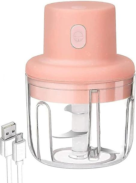 Mini picadora eléctrica de ajo, cebolla, verduras y frutas de Homas Electricals, rebanadora, picadora, licuadora y molinillo para uso doméstico en la cocina con cable de carga USB, color nara