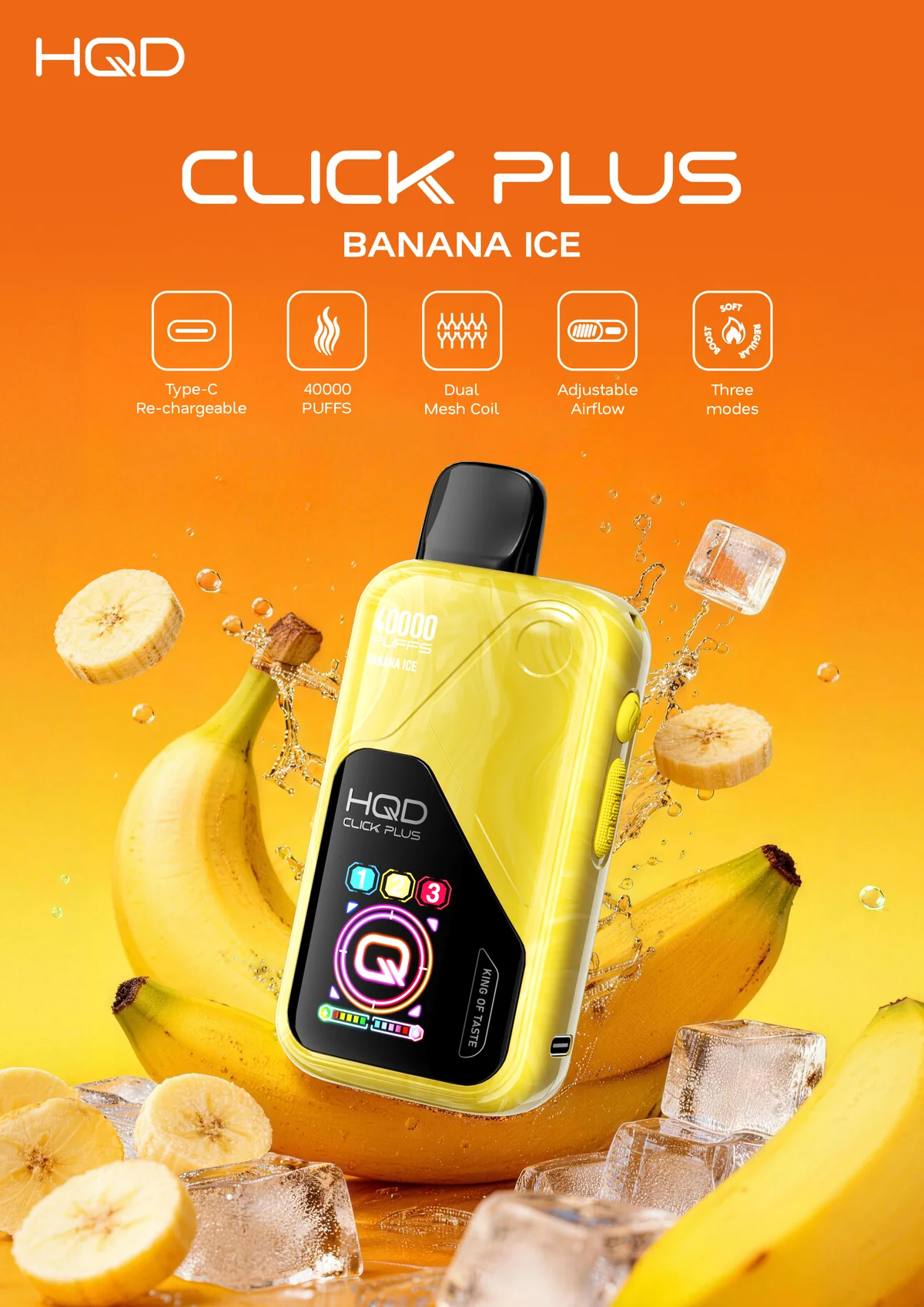 HQD Click Plus 40K Puffs - Banana Ice