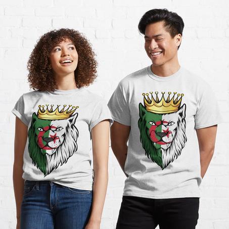 Algerian Lion With Flag T shirt