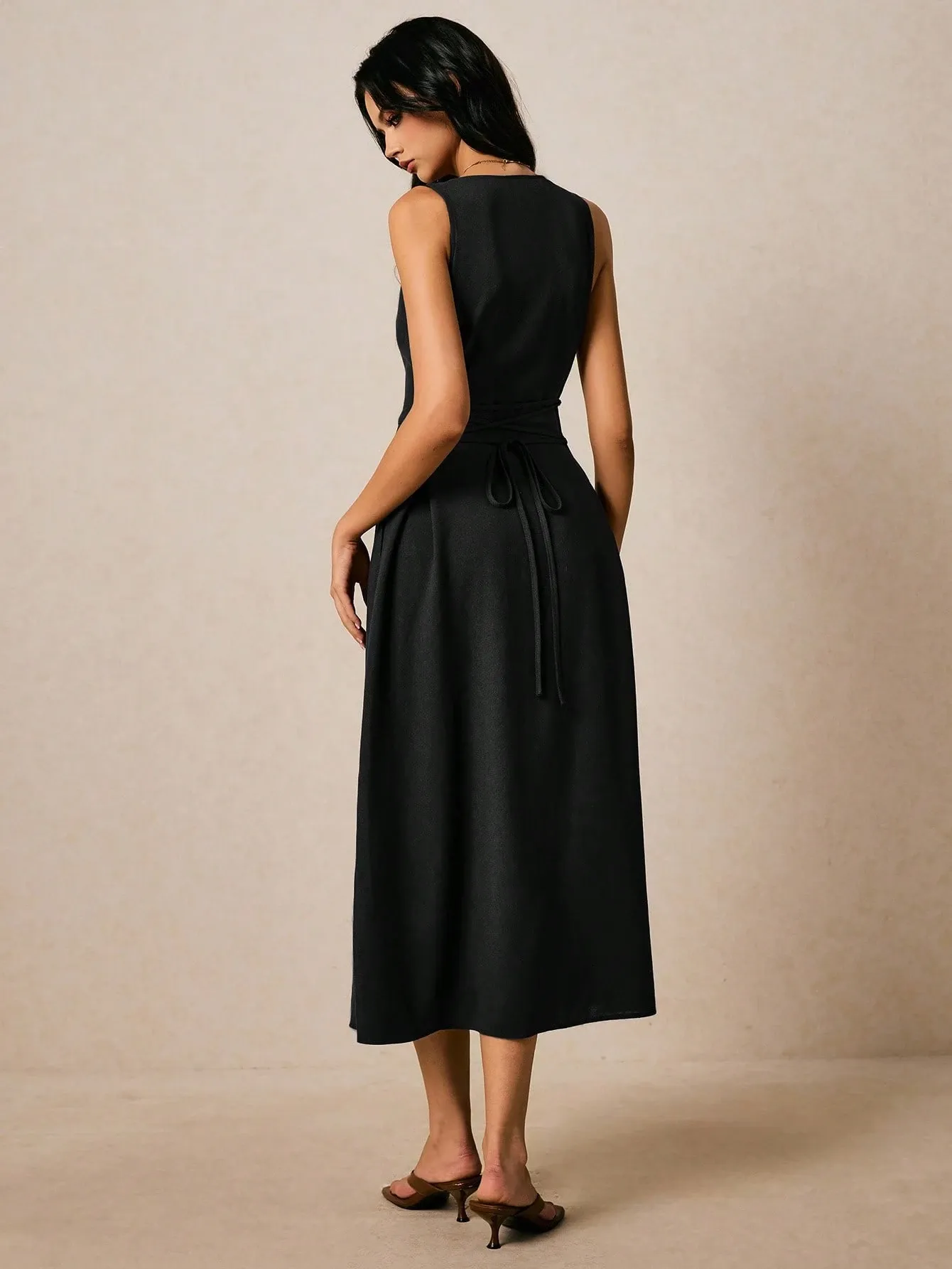 Robe d’Été Sans Manches Boutonnée – Élégante & Ultra Confortable