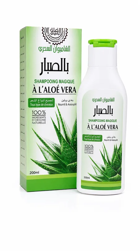 🌿 الشامبو  بالصبار – Shampooing  à l’Aloé Vera