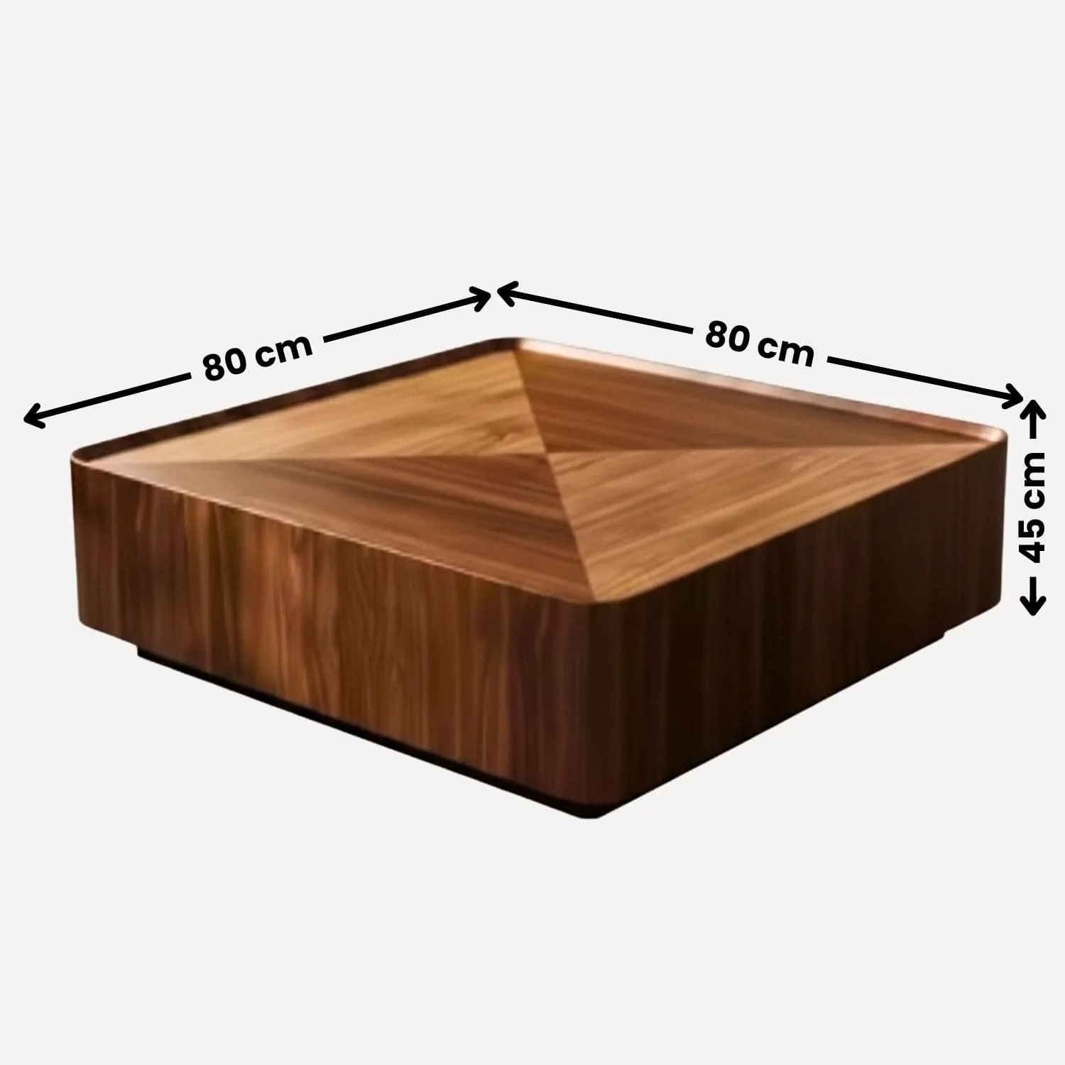 PRISMA ,Table basse en bois latte finition noyé