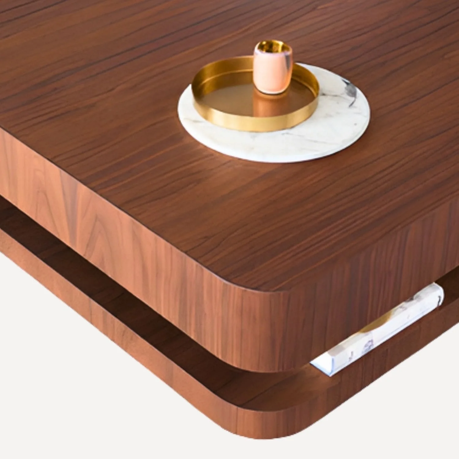 Table basse en bois massif latte noyé