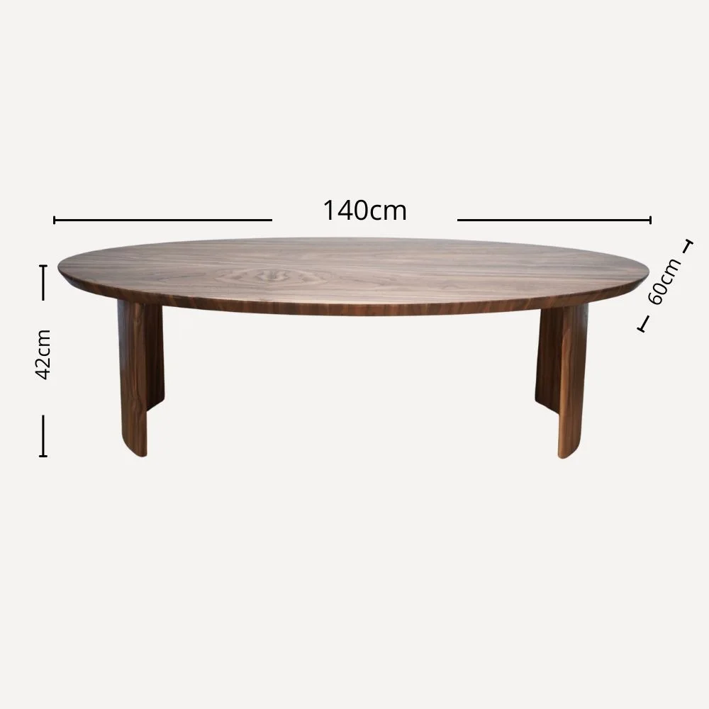 ECLIPSE ,Table basse en bois latte finition noyé