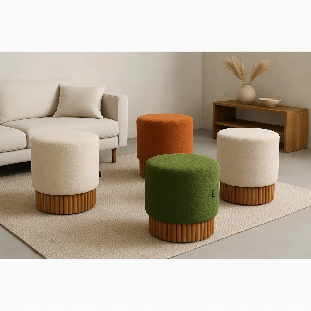 Pouf Bardage Bois – Design moderne & confort premium
