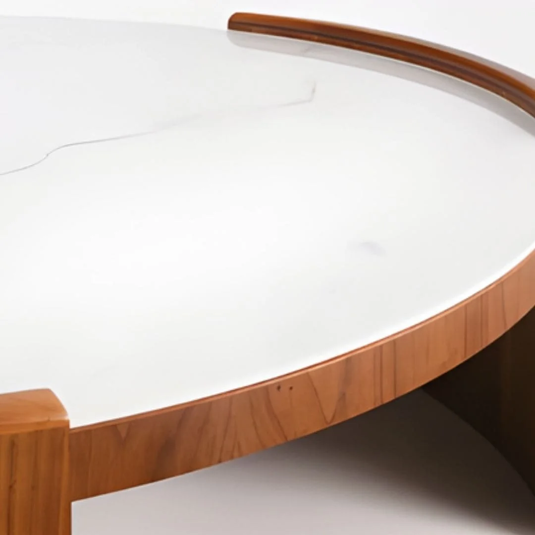 Table en céramique rond et socle noyé