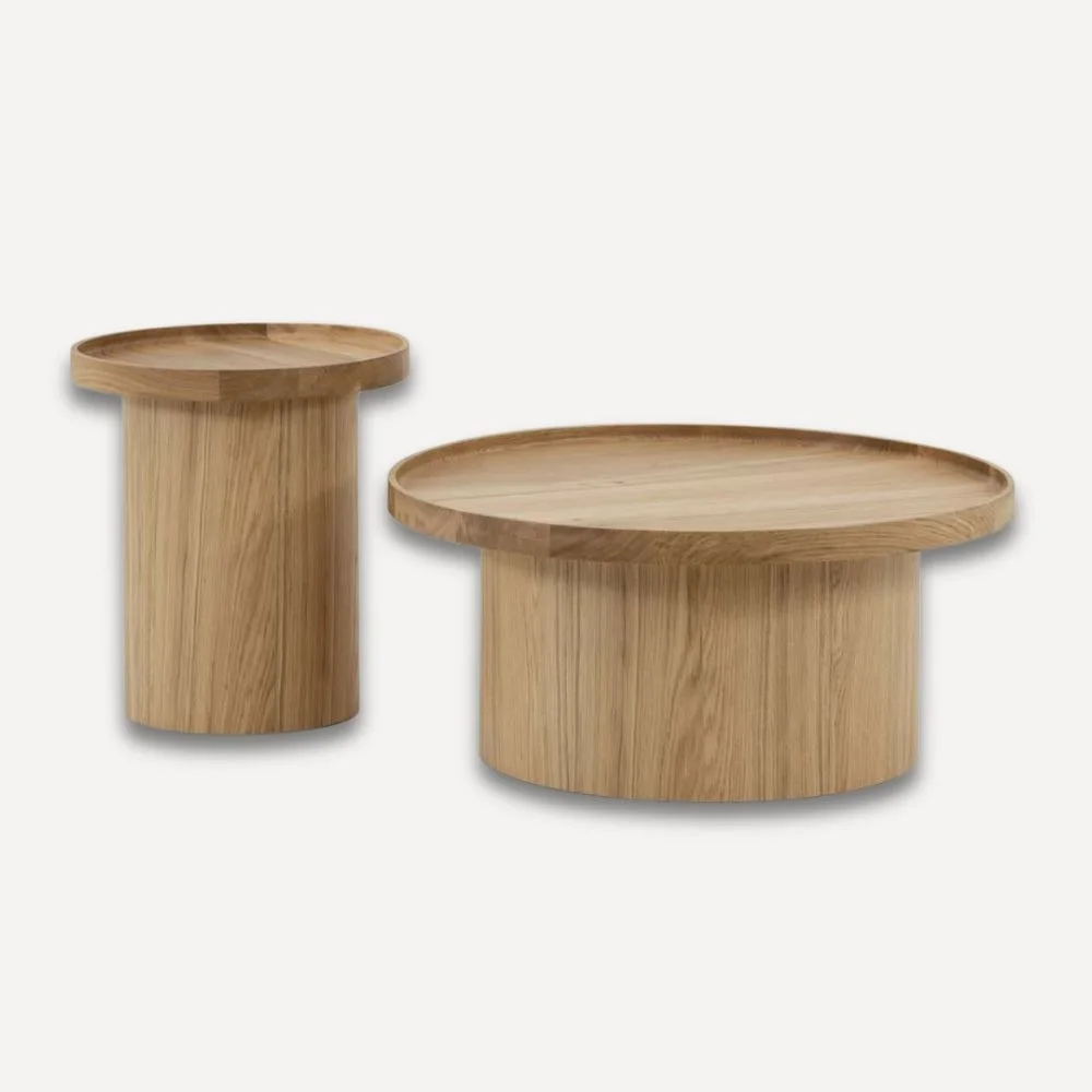 Le Duo ORA,Table basse en bois latte finition chêne