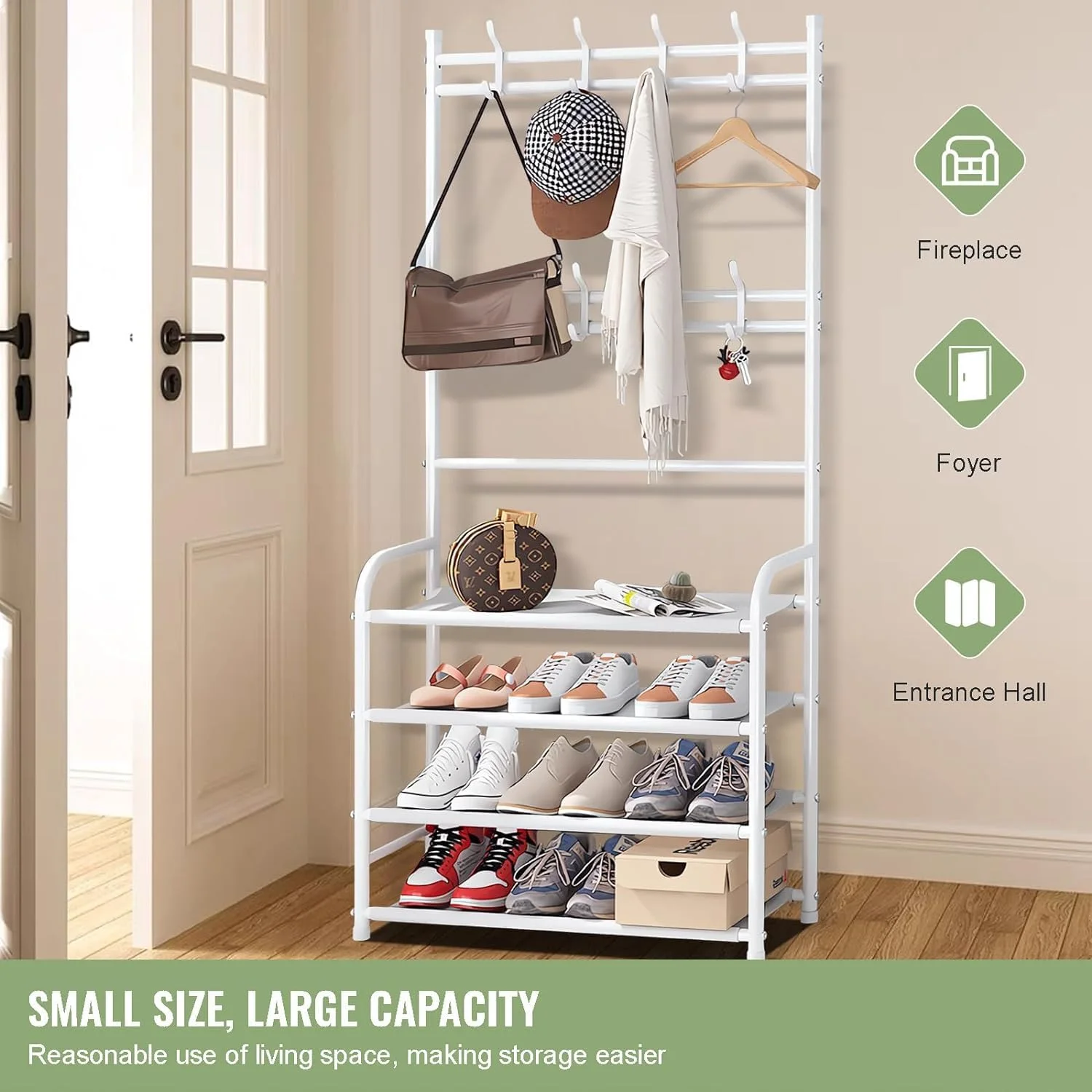حامل أحذية ومعاطف متعدد الوظائف - Multi-functional Shoe and Coat Rack