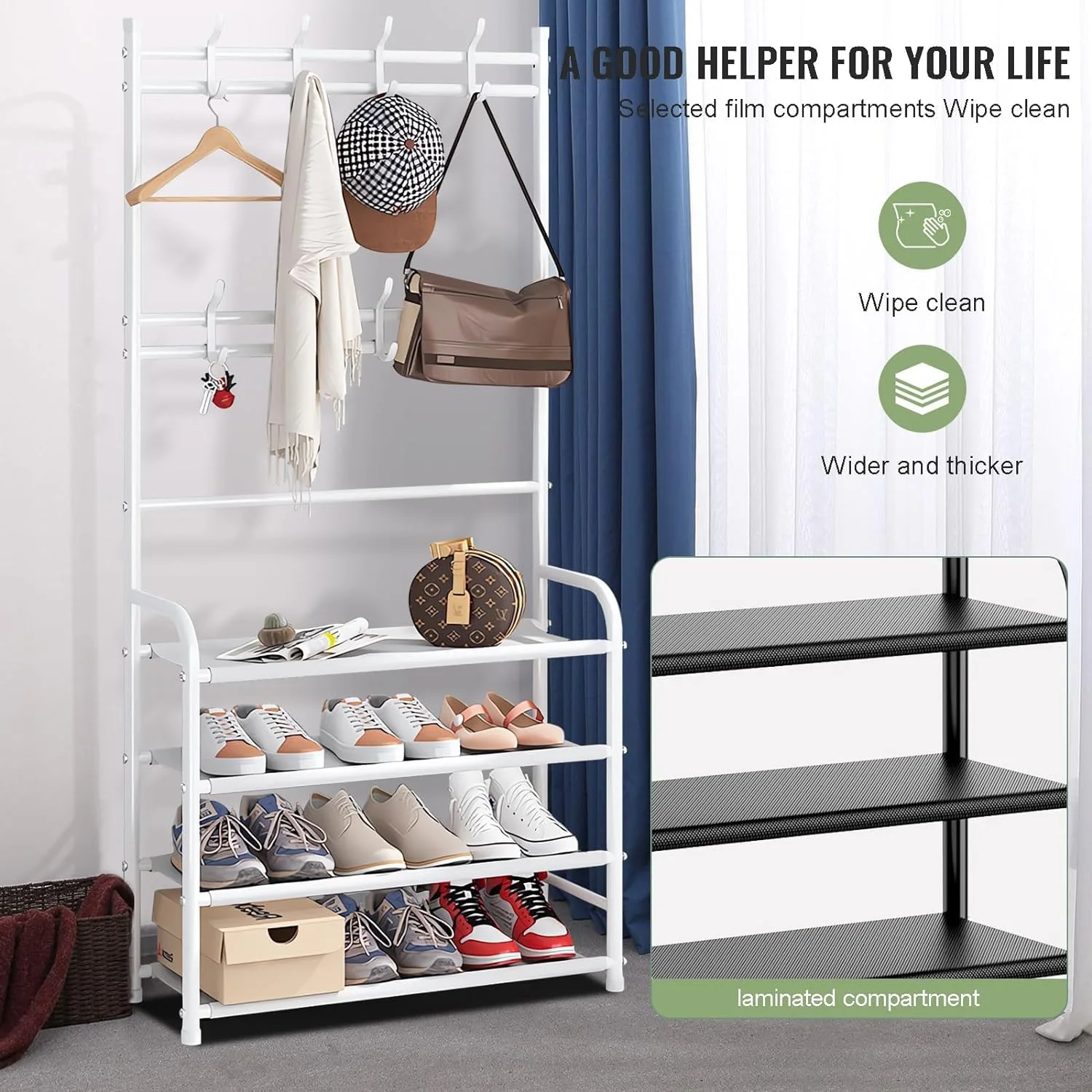 حامل أحذية ومعاطف متعدد الوظائف - Multi-functional Shoe and Coat Rack