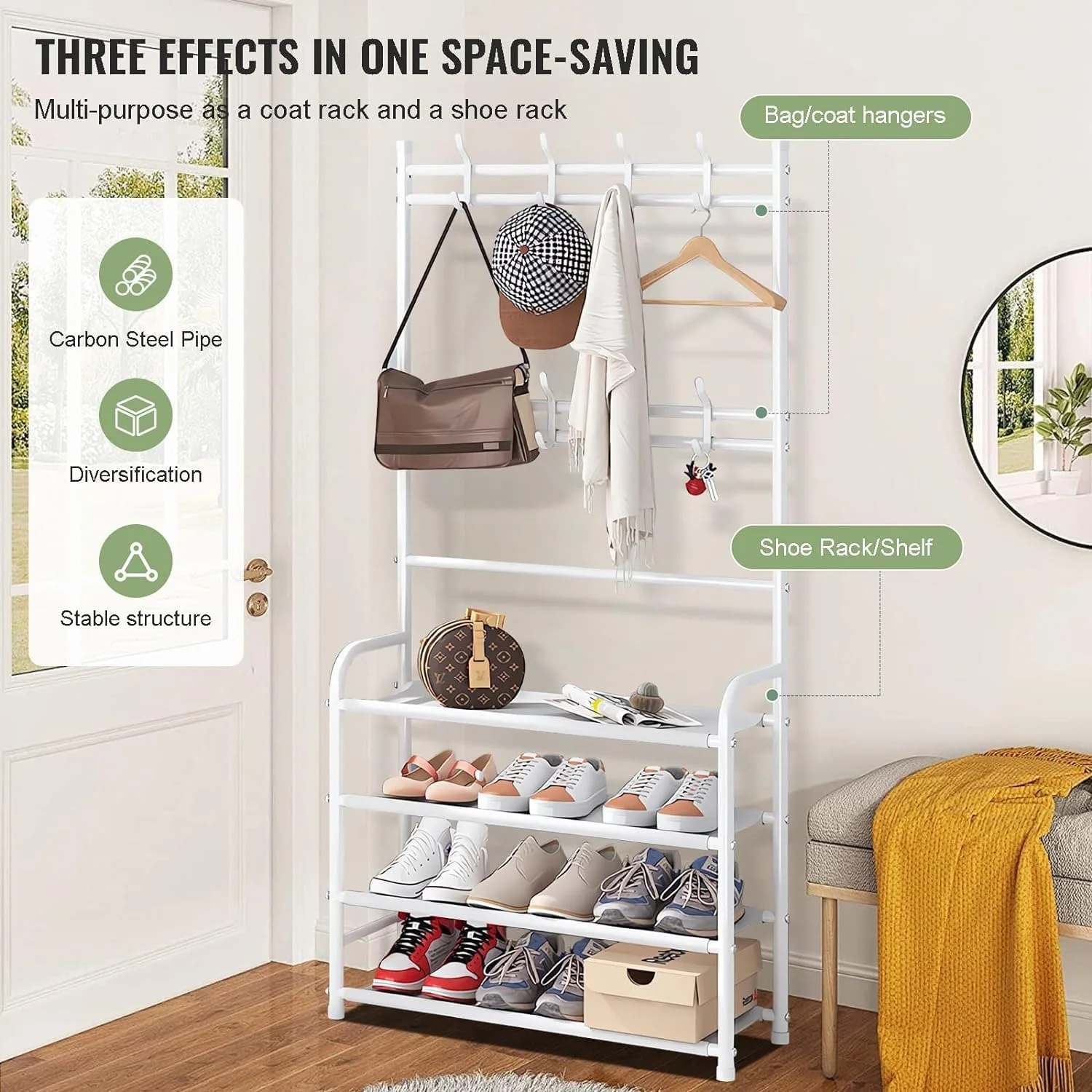 حامل أحذية ومعاطف متعدد الوظائف - Multi-functional Shoe and Coat Rack