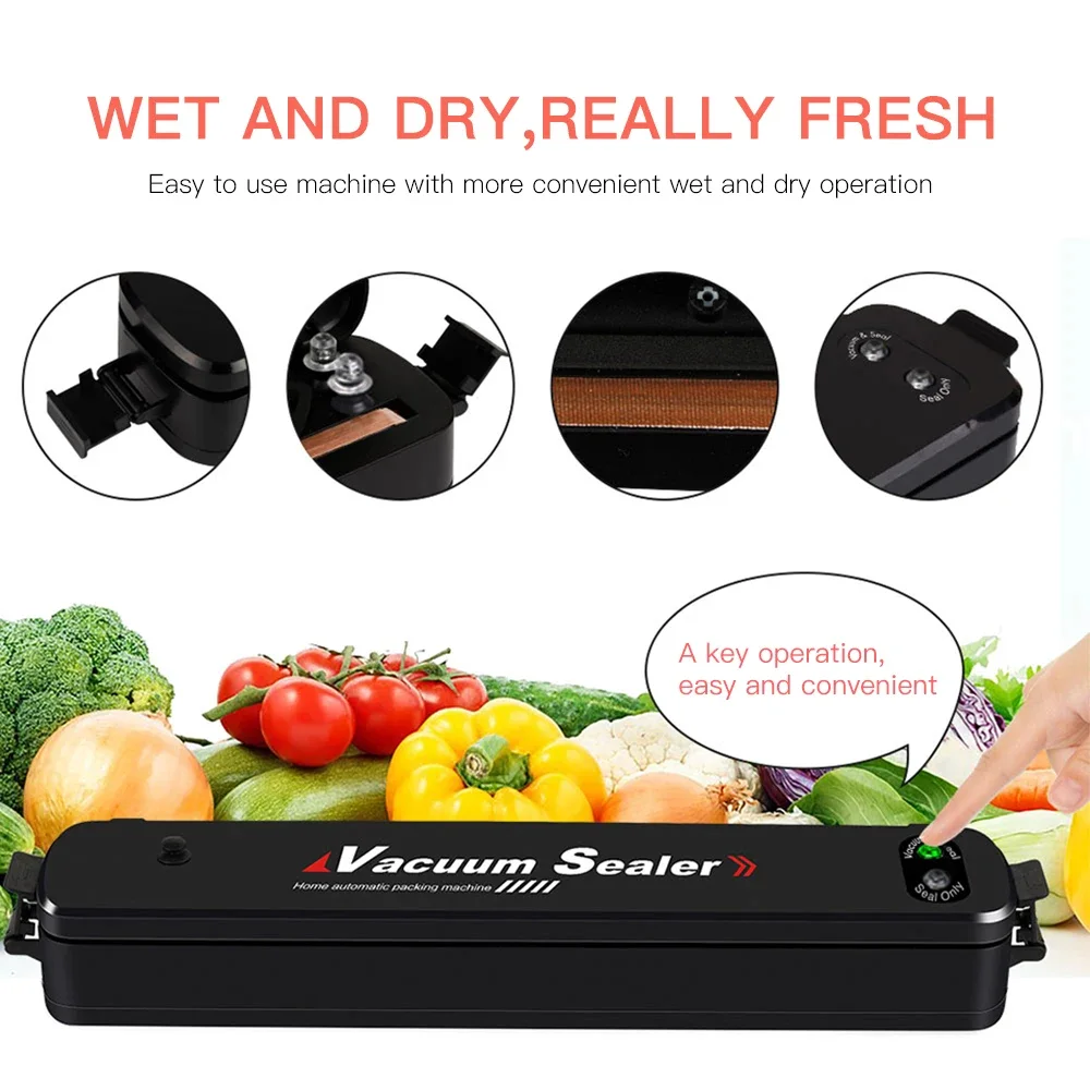 جهاز التغليف وحفظ الطعام (Vacuum Sealer) بقوة 65kPa