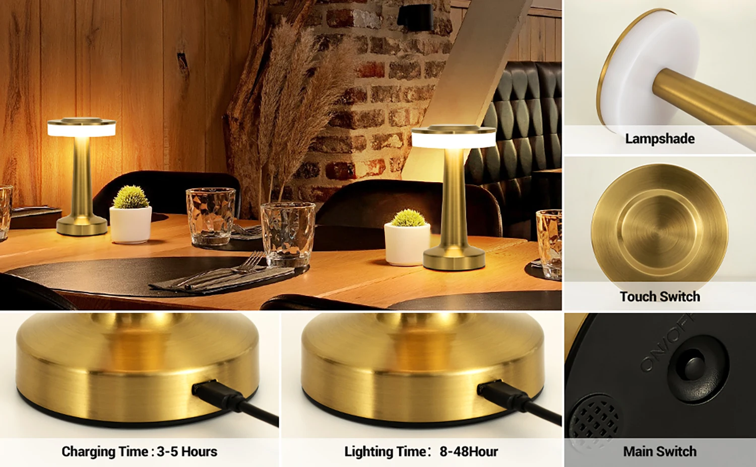 مصباح LED الذكي باللمس - إضاءة مريحة للعين وقابلة للشحن