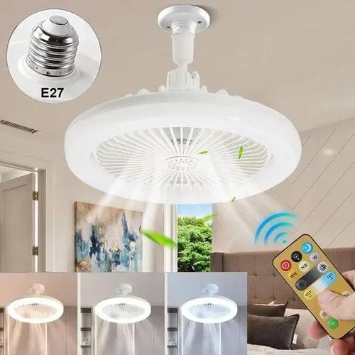 مروحة سقف ذكية مع إضاءة LED وريموت كنترول (ترتيب سهل E27)