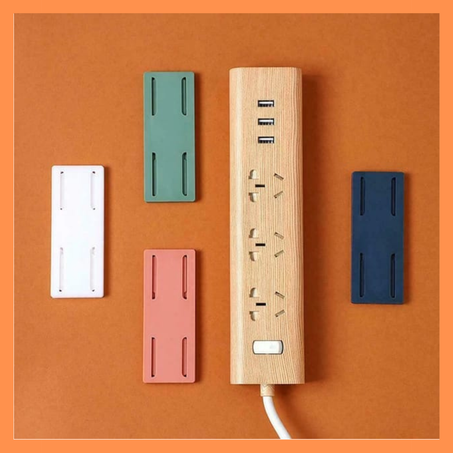 Support adhésif mural de multiprise, routeur, boite wifi..(Pack de 3 piéces)