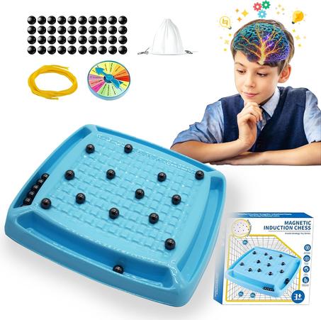 40 حجر مغناطيسي × لعبة شطرنج مغناطيسية تُطور الذكاء والاستراتيجية