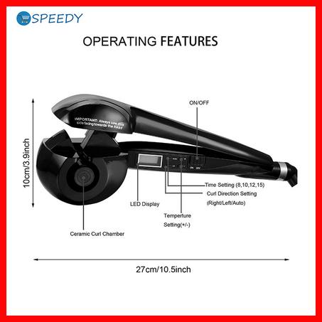 Rouleau d'outil de friser les cheveux de bigoudi automatique multifonction LCD muet