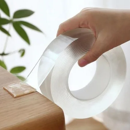 شريط لاصق ذاتي اللصق على الوجهين شفاف 5 م نانو ماجيك فعال للغاية