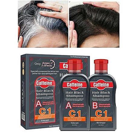Shampoing Caffeine C1 كافيين اخفاء الشيب C1 شامبو صباغة الشعر