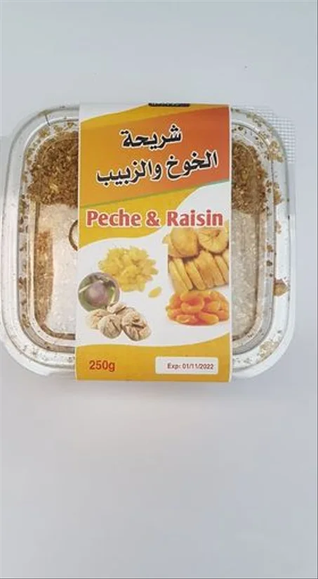 شريحة الخوخ والزبيب