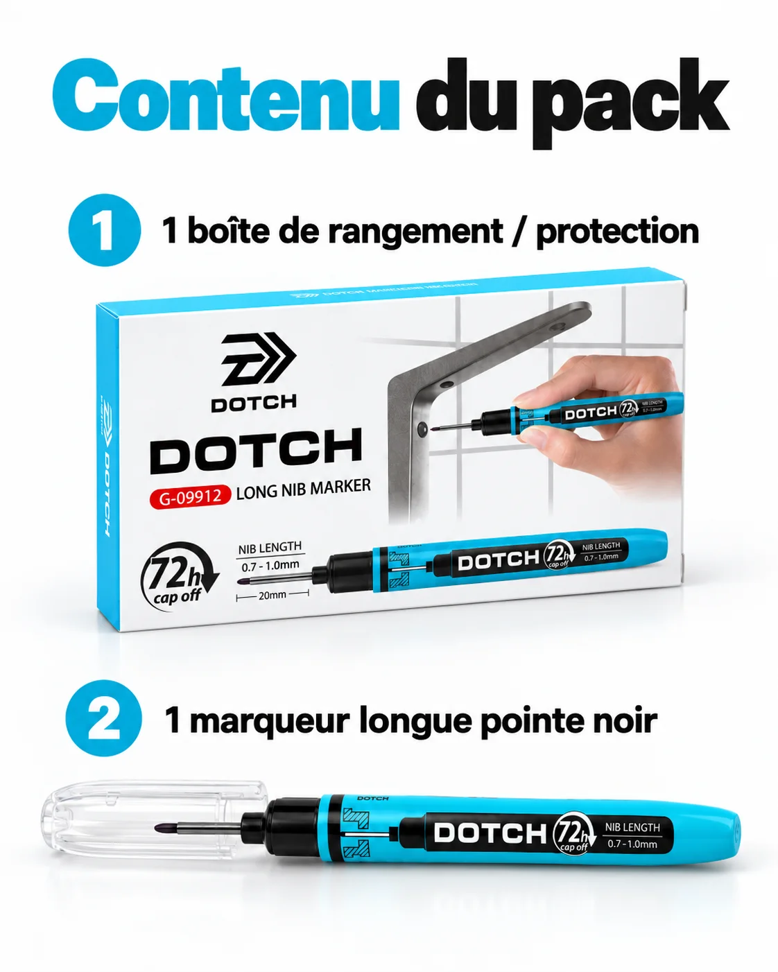 Pack 10 Stylo Professionnel Dotch Noir