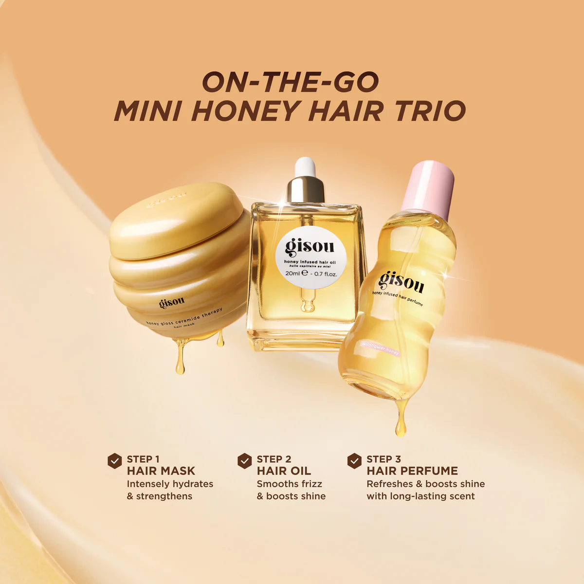 Gisou – On-The-Go Honey Hair Trio