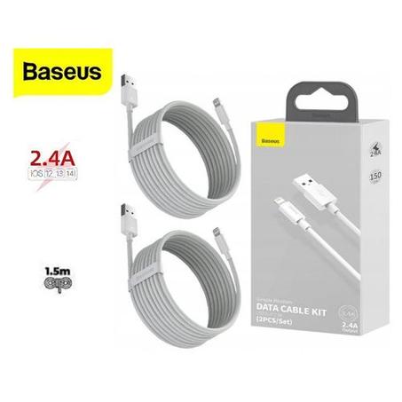 Lot de 2 Câbles Lightning 2.4A - Charge Rapide & Transfer de Données -1.5M