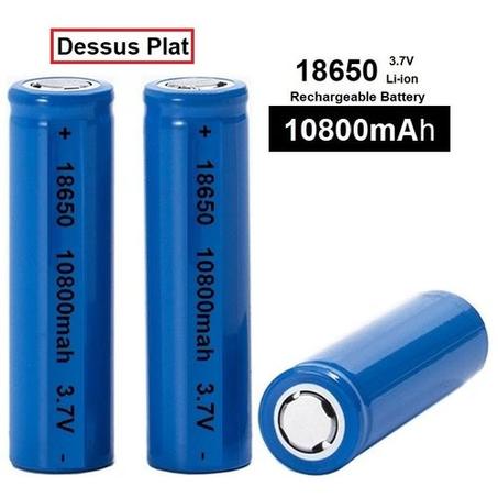 Pile Rechargeable 3.7V-18650-10800mAh - Dessus Plat