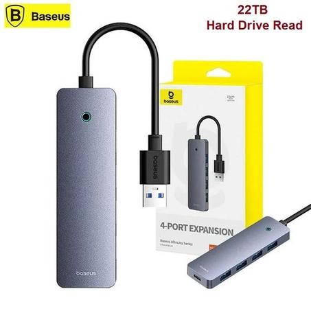 HUB USB avec 4 Ports USB 3.0 + USB-C 5V/3A - 5 Gbit/s - 22TB-Hard Drive Read