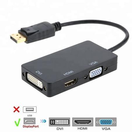 Adaptateur Convertisseur Display-Port mâle vers HDMI, DVI, VGA femelle