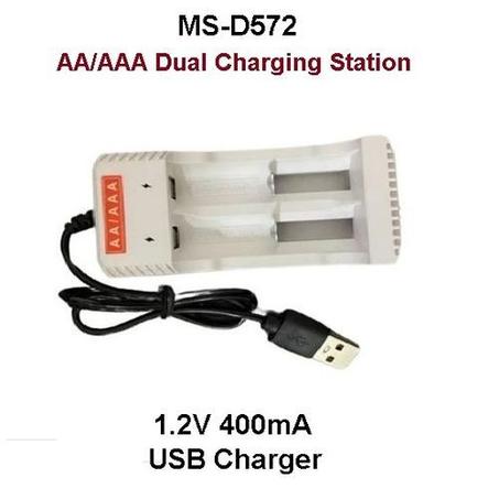 Chargeur de Piles Rechargeables  AAA/AA à 2 Fontes