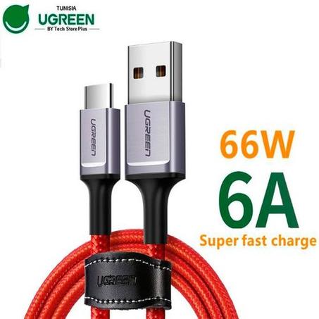 Câble USB Type-C 6A 66W (Protocole Huawei Super Charge)