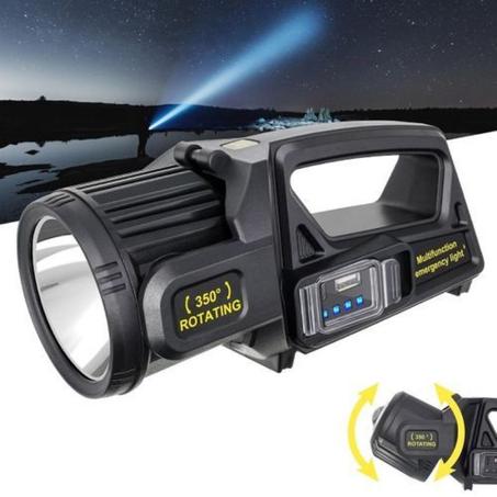 Torche Solaire Super Lumineuse avec Tête Rotative à 350° et 9 Modes