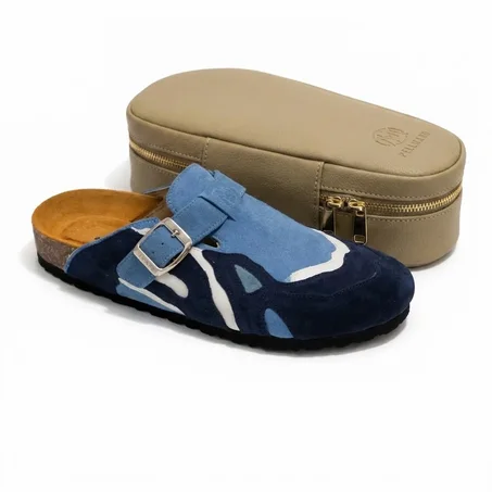 Pellmaro Sabot en suède Bleu