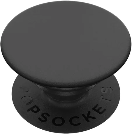 PopSockets Agarre para teléfono con soporte expandible, agarre adhesivo, color negro