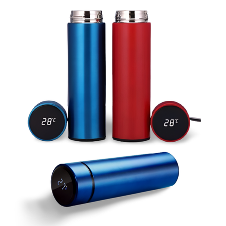 تيرموس حرارى مزود بسينسور لدرجة حرارة و بشاشة رقمية ليد تعمل باللمس