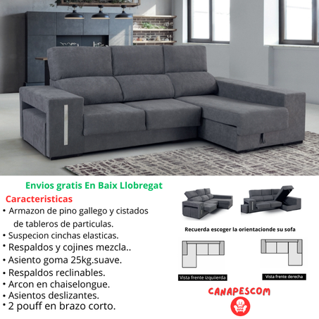 SOFA , GRIS OSCURO