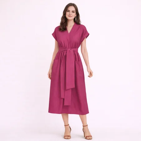 Robe trapèze ceinturée