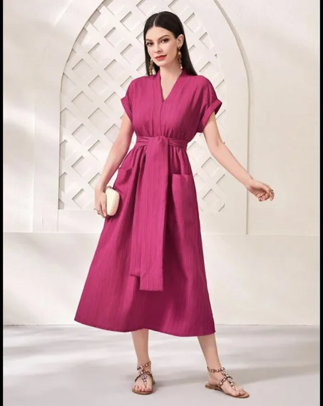 Robe trapèze ceinturée