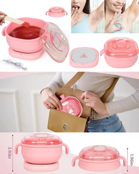 جهاز تسخين الشمع بالسيلكون + علبة تحتوي على 100 عود خشبي+ كيس شمع+ توصيل مجاني