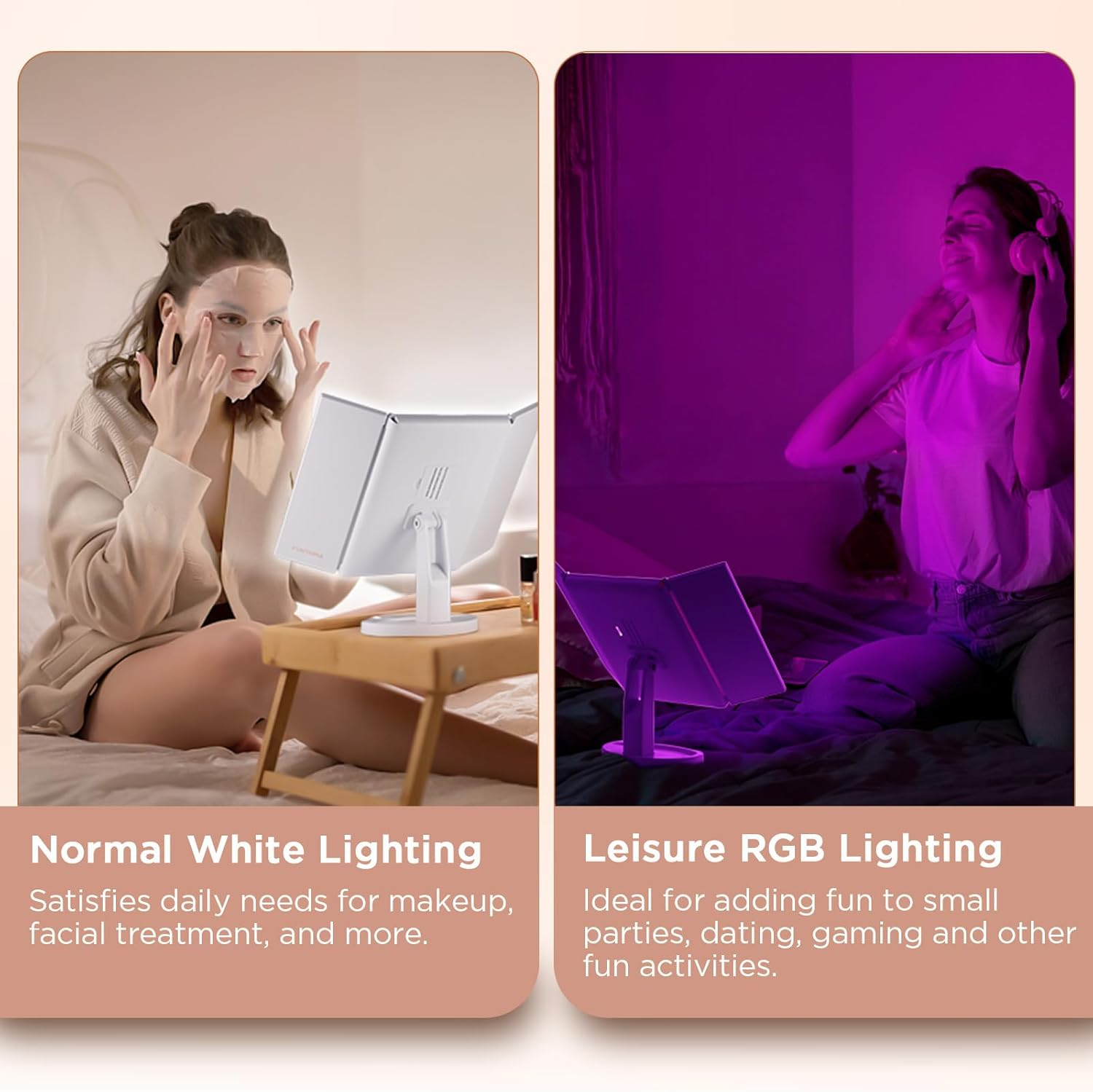 Wireless Foldable Makeup Mirror