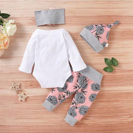 Ensemble Tenue Fille 4 pièces Bébé Florale Vêtements